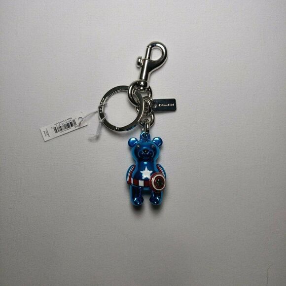 NWT Coach X Marvel Captain America Bear Bag Charm 2755 - Picture 4 of 6
